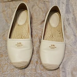 Genuine leather coach espadrille flats